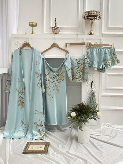Premium Silk Nightwear & Sleep Essentials Set – 7-Piece Luxury Collection
