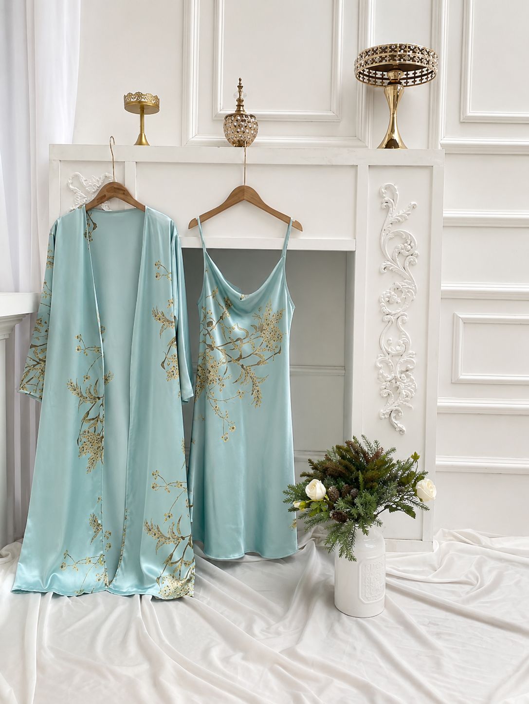 Premium Silk Nightwear & Sleep Essentials Set – 5-Piece Luxury Collection