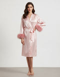 Elite pink Satin Lounge Robe & Sleep Wellness Set (4-Piece)