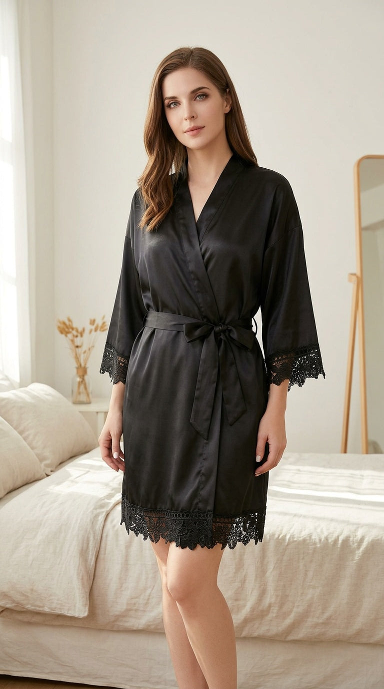 Premium Silk Satin Nightwear Robe & Luxury Sleep Care Set