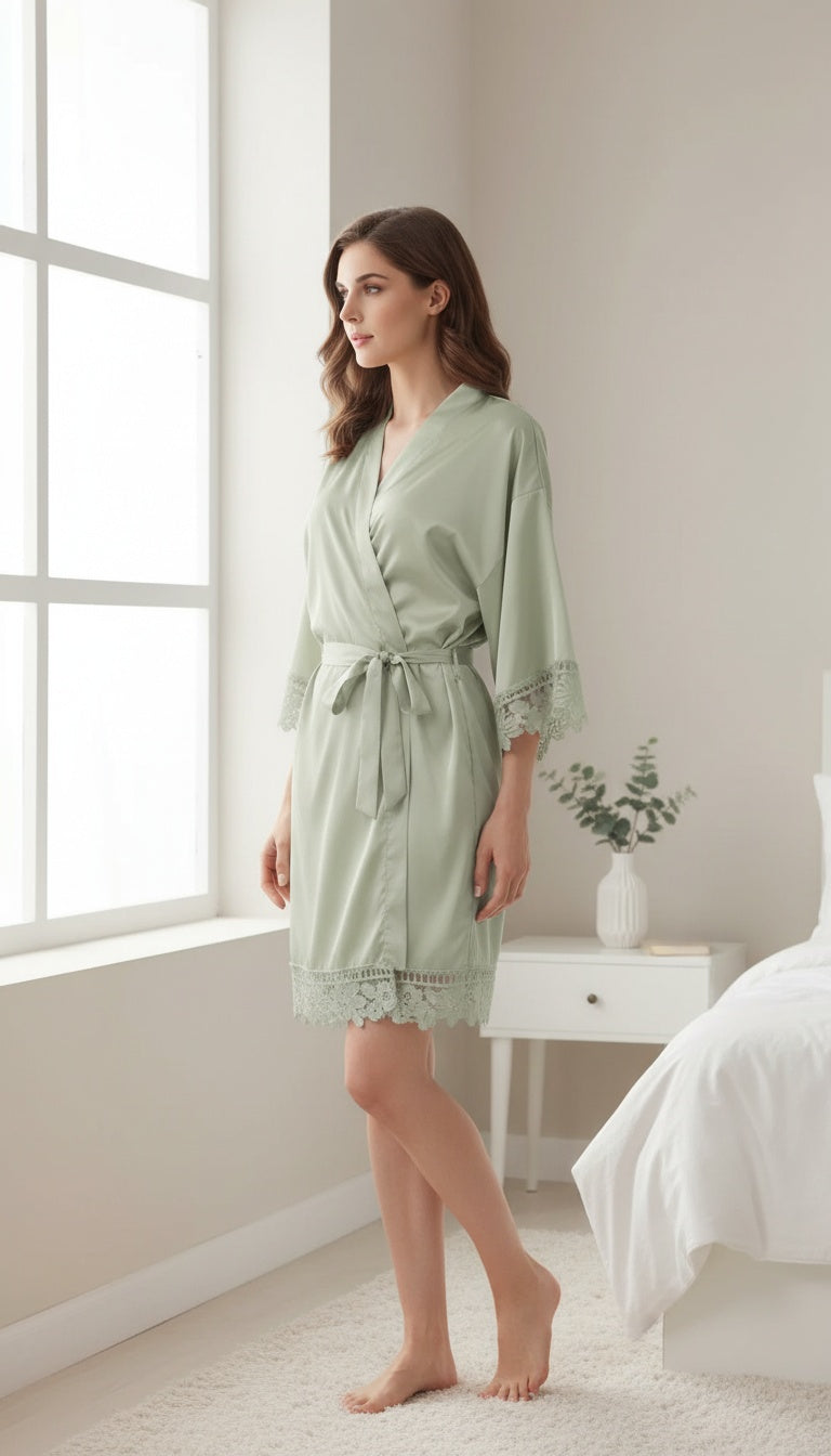 Premium Silk Satin Nightwear Robe & Luxury Sleep Care Set