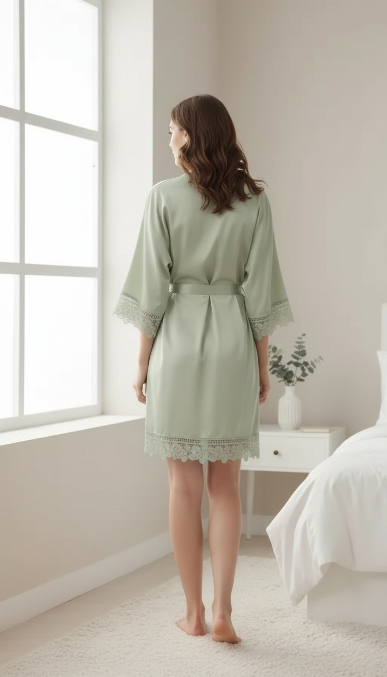 Premium Silk Satin Nightwear Robe & Luxury Sleep Care Set