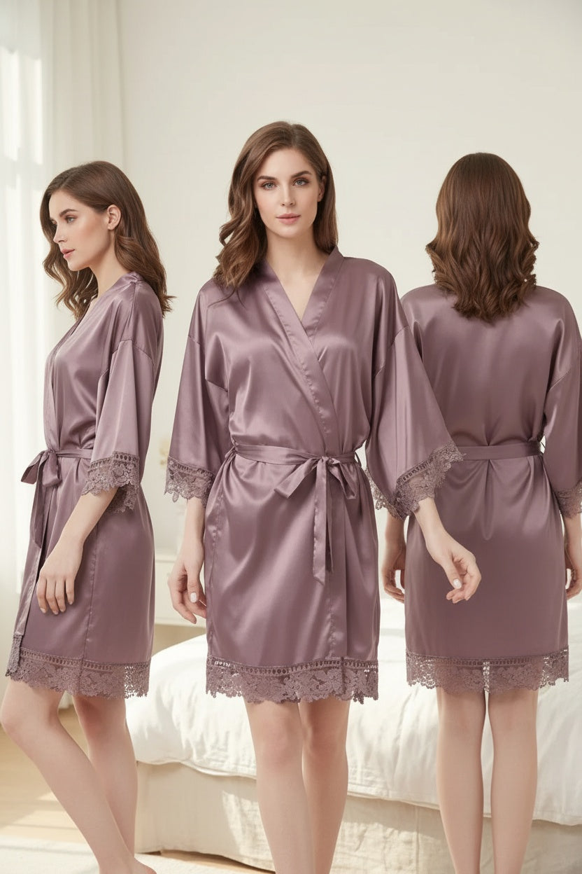 Premium Silk Satin Nightwear Robe & Luxury Sleep Care Set