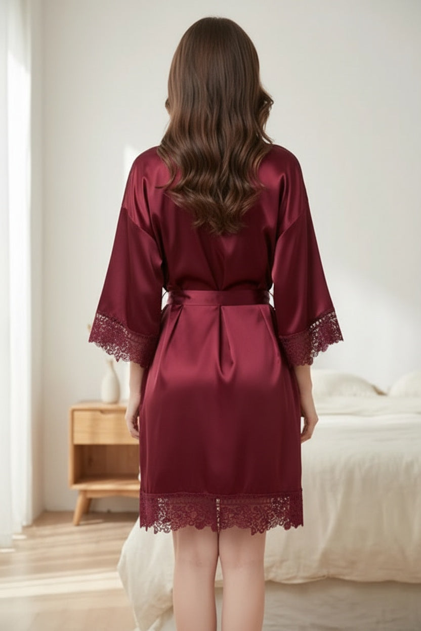 Premium Silk Satin Nightwear Robe & Luxury Sleep Care Set