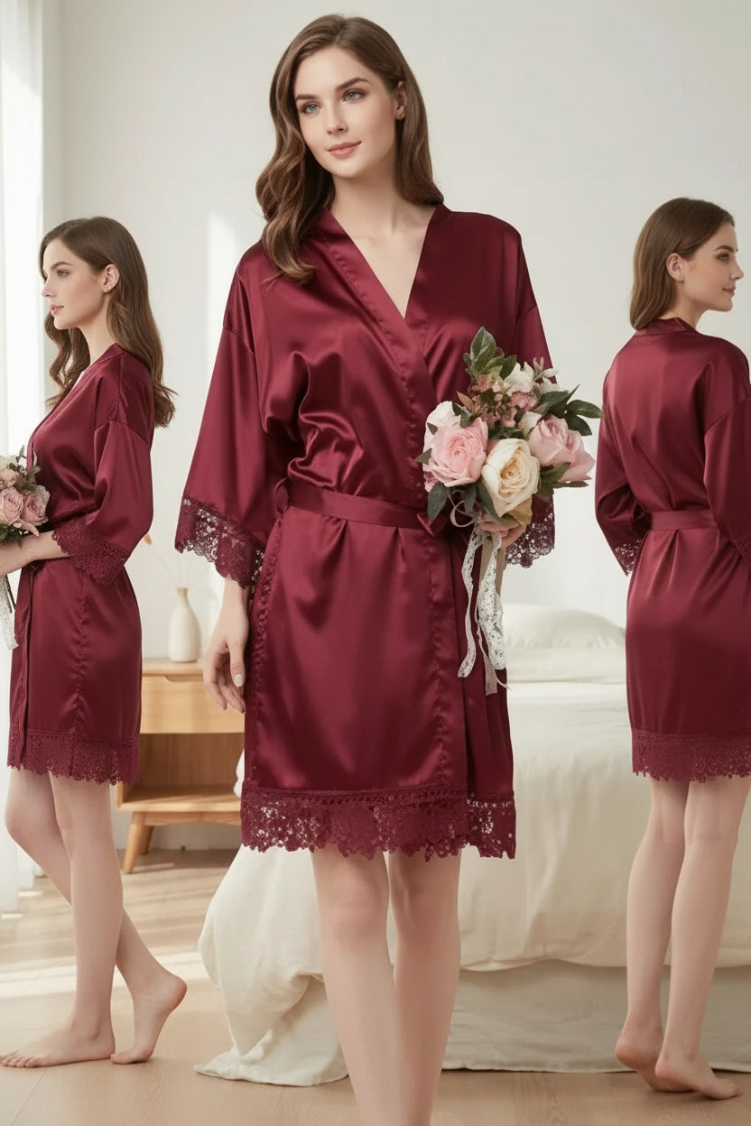 Premium Silk Satin Nightwear Robe & Luxury Sleep Care Set