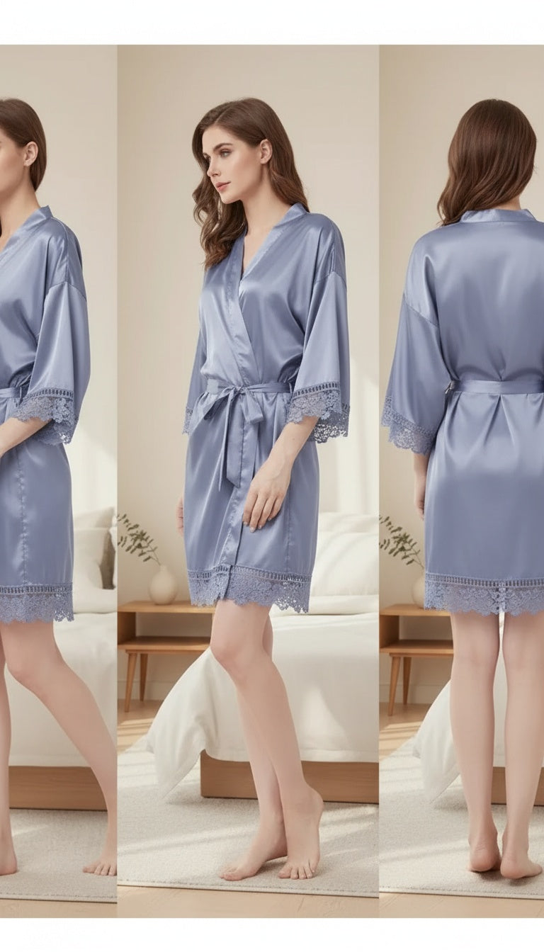 Premium Silk Satin Nightwear Robe & Luxury Sleep Care Set
