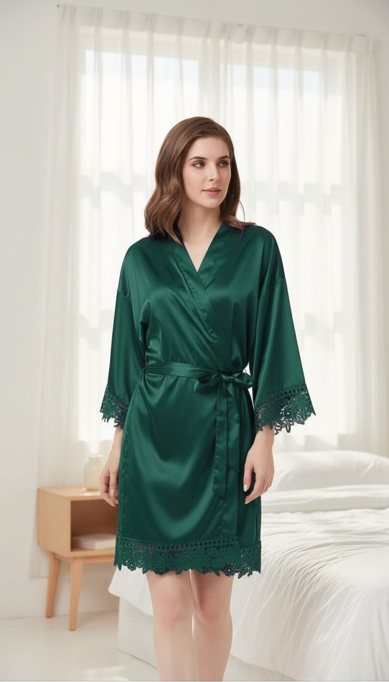 Premium Silk Satin Nightwear Robe & Luxury Sleep Care Set