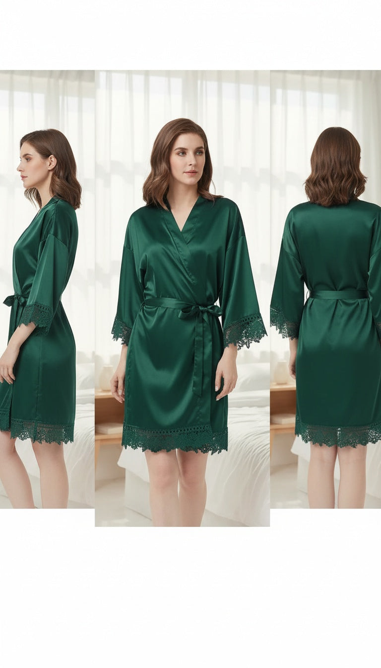 Premium Silk Satin Nightwear Robe & Luxury Sleep Care Set